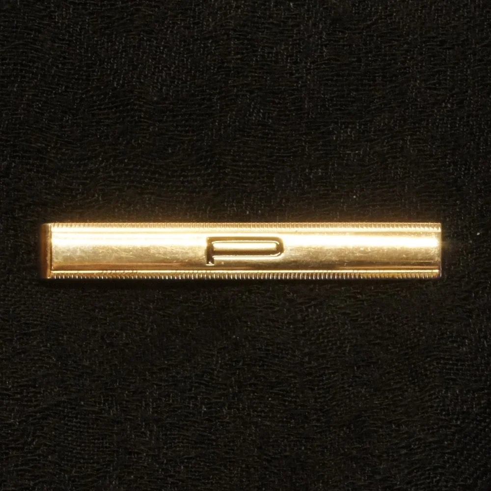 Vintage Swank Tie Clip Gold Tone Engraved Initial‎ P Classic Tie Bar